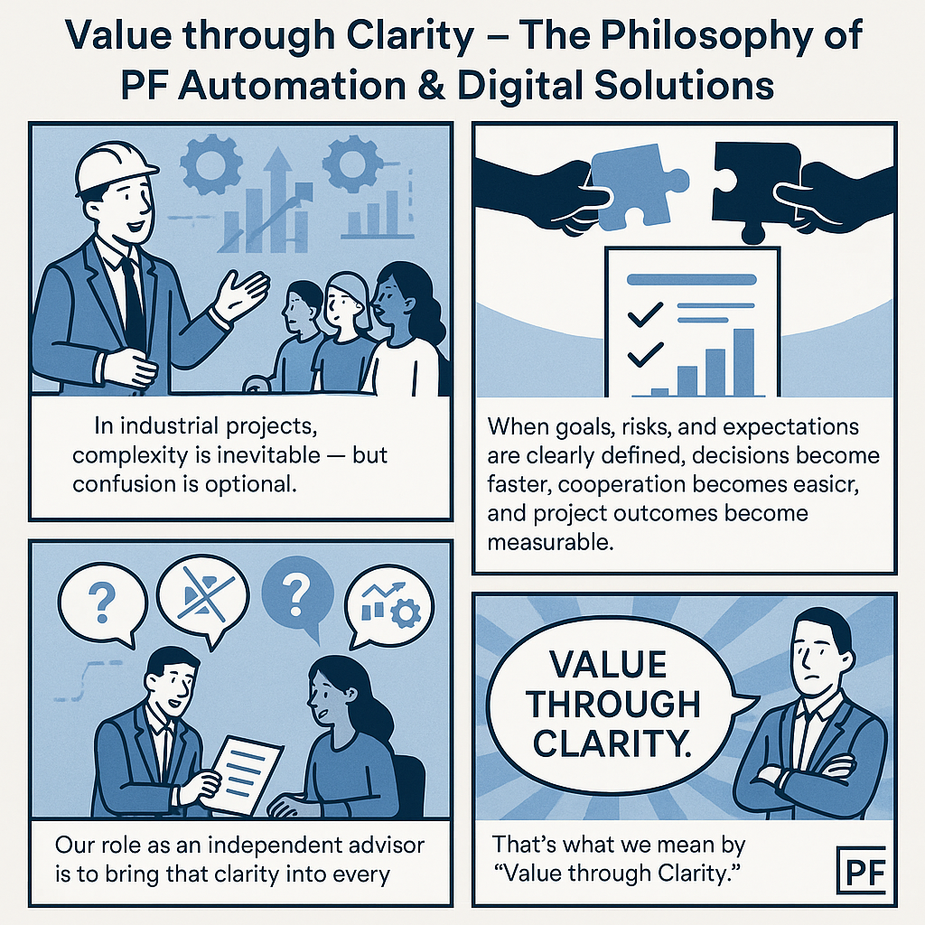 Value through Clarity — The Philosophy of PF Automation & Digital Solutions